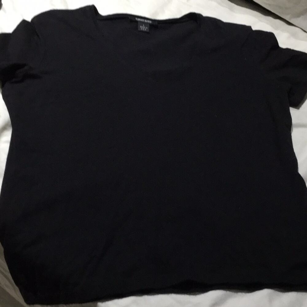 Emanuel black v neck rayon t L